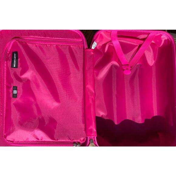 Hello Kitty 2 Piece Luggage Set Backpack & Carry-on New Spinner Glitter Sanrio - Picture 8 of 9